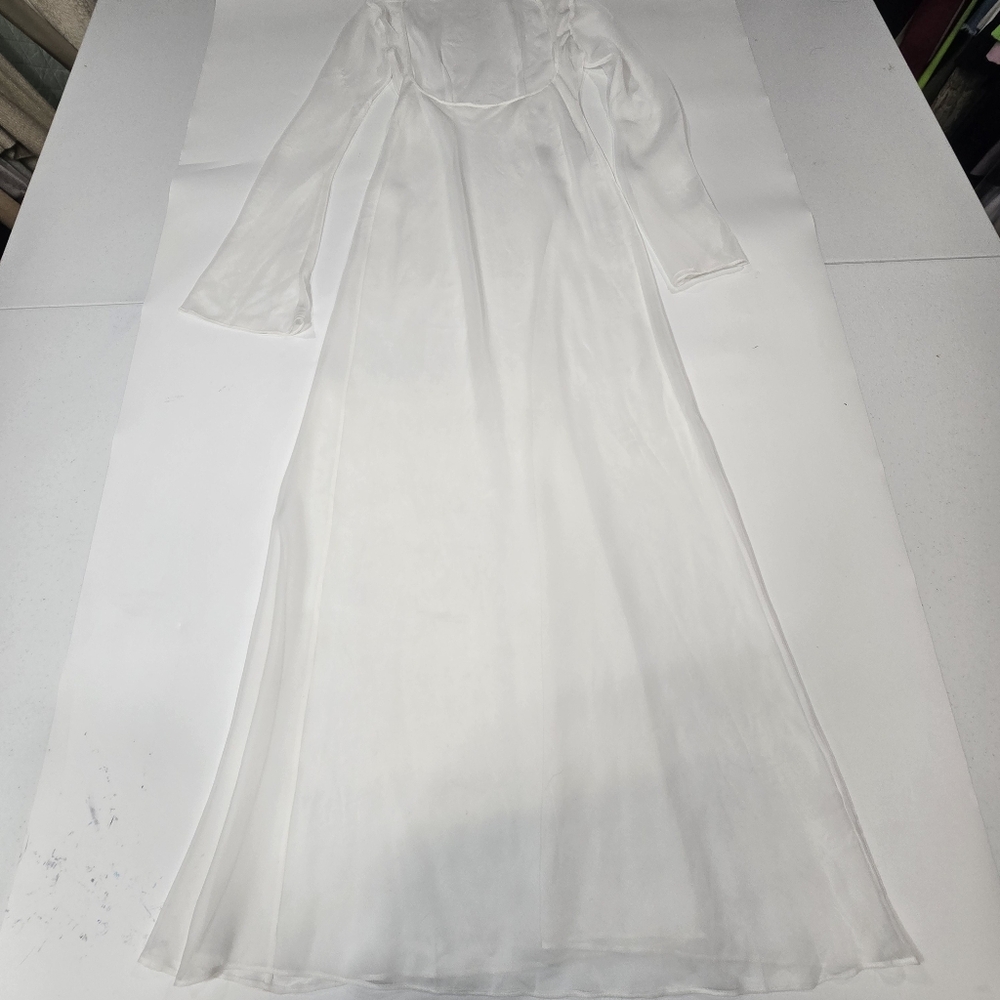 White Sheer Mesh Maxi Dress Cover-Up - Picture 2 of 11